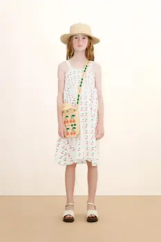 Tinycottons rochie din bumbac pentru copii CHERRIES STRAP DRESS imagine