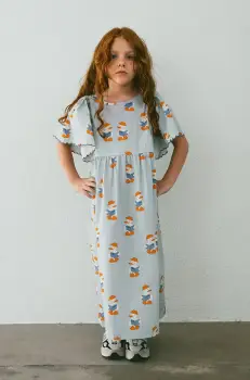 Tinycottons rochie din bumbac pentru copii READERS DRESS mini, drept, SS25-180 imagine
