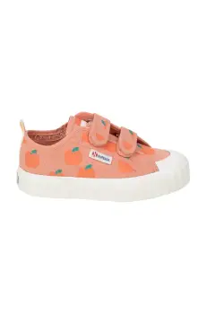 Tinycottons tenisi copii APPLES SNEAKERS X SUPERGA culoarea portocaliu, SS25-902 imagine
