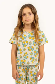 Tinycottons tricou copii FLOWERS TEE culoarea bej, SS25-042 imagine