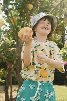 Tinycottons tricou copii ORANGES RIB TEE imagine