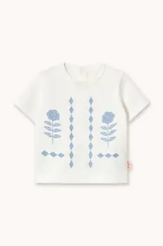 Tinycottons tricou de bebelusi, din bumbac FLOWER PATTERN GRAPHIC BABY TEE imagine