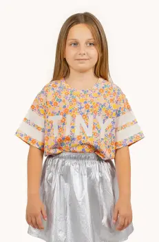 Tinycottons tricou de bumbac pentru copii GARDEN TEE culoarea portocaliu, SS25-018 imagine