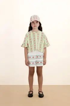 Tinycottons tricou de bumbac pentru copii ROSE PATTERN CROP TEE imagine