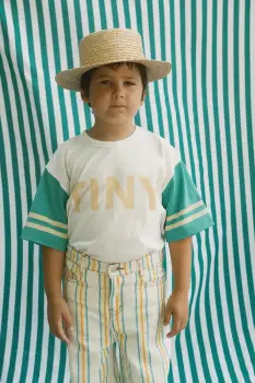 Tinycottons tricou de bumbac pentru copii STRIPES LOGO TEE imagine