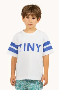 Tinycottons tricou de bumbac pentru copii STRIPES TINY TEE culoarea bej, cu imprimeu, SS25-145 imagine