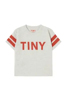 Tinycottons tricou de bumbac pentru copii STRIPES TINY TEE culoarea gri, cu imprimeu, SS25-145 imagine