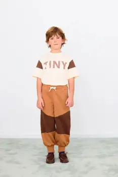 Tinycottons tricou de bumbac pentru copii TINY COLOR BLOCK TEE culoarea roz, cu imprimeu, AW25-264 imagine