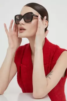 Tom Ford ochelari de soare femei, culoarea maro imagine