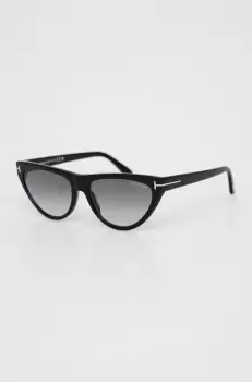 Tom Ford ochelari de soare femei, culoarea negru imagine
