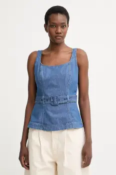 Tommy Hilfiger bluza cu bretele pentru femei din denim imagine