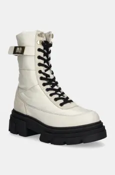 Tommy Hilfiger botine BIKER LEATHER MIX LACE-UP imagine