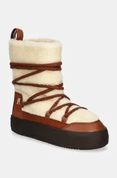 Tommy Hilfiger cizme de iarna LACE-UP FAUX SHEARLING SNOWBOOT imagine