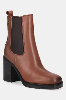 Tommy Hilfiger cizme de piele SQUARE TOE CHELSEA HIGH BLOCK HL imagine