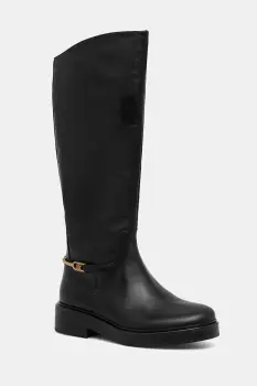 Tommy Hilfiger cizme de piele TH HORSEBIT RIDING LONG BOOT imagine