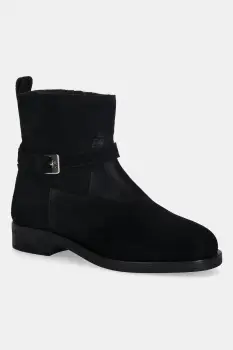 Tommy Hilfiger cizme din piele intoarsa TH BUCKLE RIDING SUEDE BOOTIE imagine