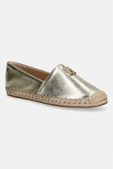 Tommy Hilfiger espadrile pentru femei, din piele TH LOGO GOLD ESPADRILLE imagine