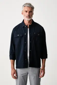 Tommy Hilfiger geaca tip camasa pentru barbati din bumbac imagine