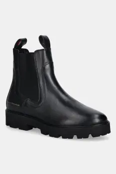 Tommy Hilfiger ghete chelsea de piele TH LTHR LOW CHELSEA imagine