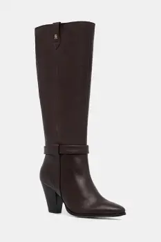 Tommy Hilfiger ghete de piele TH T-STRAP LTHR POINTY LONG BOOT imagine
