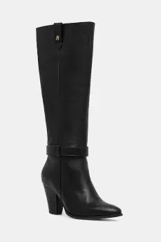 Tommy Hilfiger ghete de piele TH T-STRAP LTHR POINTY LONG BOOT imagine