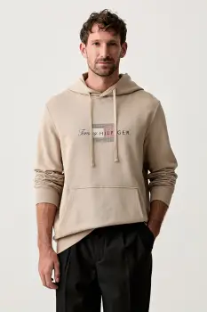 Tommy Hilfiger hanorac cu gluga pentru barbati din bumbac imagine