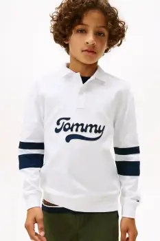 Tommy Hilfiger hanorac de bumbac pentru copii imagine