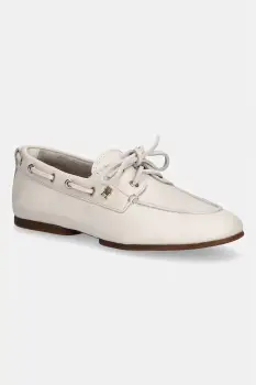 Tommy Hilfiger mocasini de dama de piele TH SLEEK LEATHER BOAT SHOE imagine