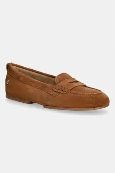 Tommy Hilfiger mocasini pentru femei, din piele intoarsa TH FLEX SUEDE LOAFER BALLERINA imagine