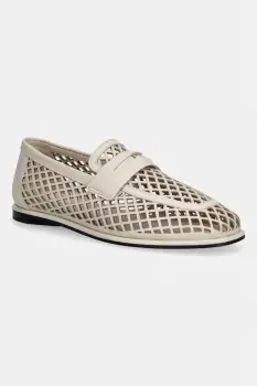 Tommy Hilfiger mocasini pentru femei, din piele TH COIN LTH LOAFER LASER CUT imagine