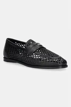 Tommy Hilfiger mocasini pentru femei, din piele TH COIN LTH LOAFER LASER CUT imagine