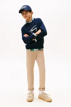 Tommy Hilfiger pantaloni de bumbac pentru copii imagine