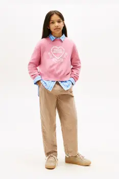 Tommy Hilfiger pantaloni de bumbac pentru copii imagine