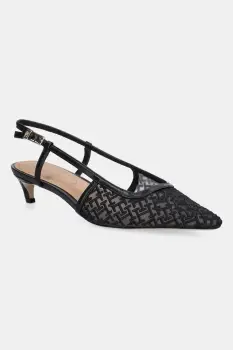 Tommy Hilfiger pantofi cu toc MONO SQUARED TOE KITTEN SLINGB imagine