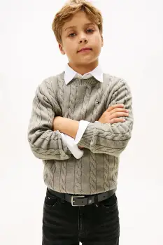 Tommy Hilfiger pulover de bumbac pentru copii imagine