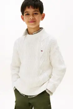 Tommy Hilfiger pulover de bumbac pentru copii imagine