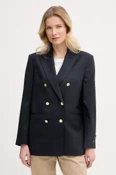 Tommy Hilfiger sacou cu doua randuri de nasturi pentru femei, cu amestec de lana imagine