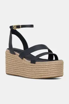 Tommy Hilfiger sandale de piele ANKLE STRAP LEATHER PLATFORM imagine