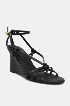 Tommy Hilfiger sandale de piele LEATHER KNOTS WEDGE SANDAL imagine