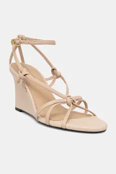 Tommy Hilfiger sandale de piele LEATHER KNOTS WEDGE SANDAL imagine