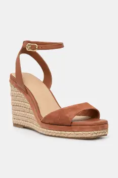 Tommy Hilfiger sandale de piele LEATHER & SUEDE HIGH WEDGE ESPAD imagine