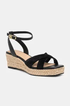 Tommy Hilfiger sandale de piele LEATHER & SUEDE MID WEDGE ESPAD imagine
