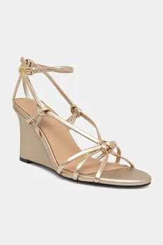 Tommy Hilfiger sandale de piele METAL LEATHER KNOTS WEDGE SANDAL imagine