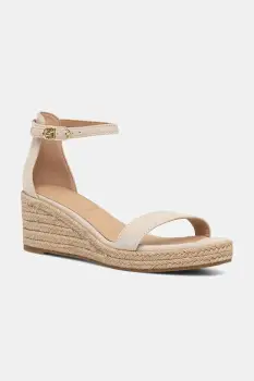 Tommy Hilfiger sandale din piele intoarsa SUEDE ANKLE MID WEDGE ESPADRILLE imagine
