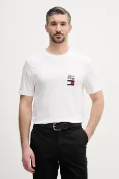 Tommy Hilfiger tricou basic barbatesc din bumbac imagine