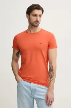 Tommy Hilfiger Tricou basic barbatesc din bumbac cu elastan imagine