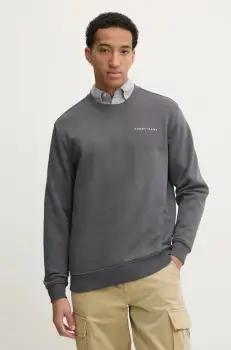 Tommy Jeans bluza barbati, culoarea gri, neted, DM0DM20249 imagine