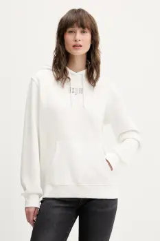 Tommy Jeans bluza culoarea alb, cu gluga, cu imprimeu, DW0DW22080 imagine