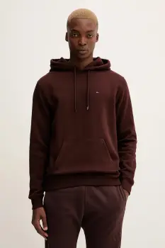 Tommy Jeans bluza culoarea bej, cu gluga, uni, DM0DM20742 imagine