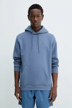 Tommy Jeans bluza culoarea bej, cu gluga, uni, DM0DM20742 imagine